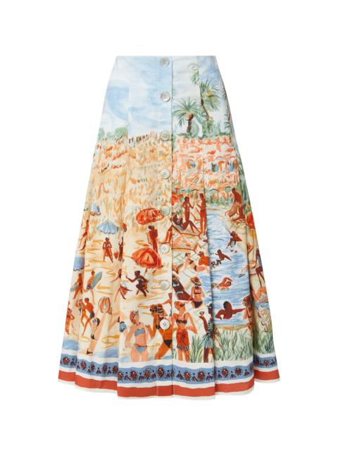 VERONICA BEARD FYNNLEY PRINTED MIDI SKIRT