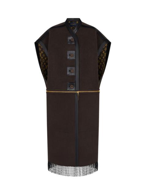 Louis Vuitton Sleeveless Zip-Off Fringe Coat