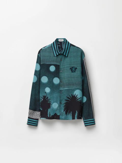 VERSACE Printed Silk Crêpe De Chine Regular Shirt