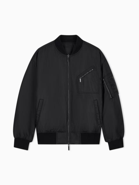 EMPORIO ARMANI BLOUSON JACKET WITH RIBBED TRIMS AND ZIPPERED SLEEVE POCKET