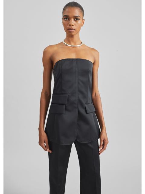 The Frankie Shop Luma Satin Bustier - Black