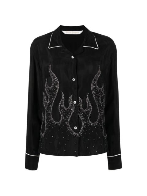 flame-embroidered shirt