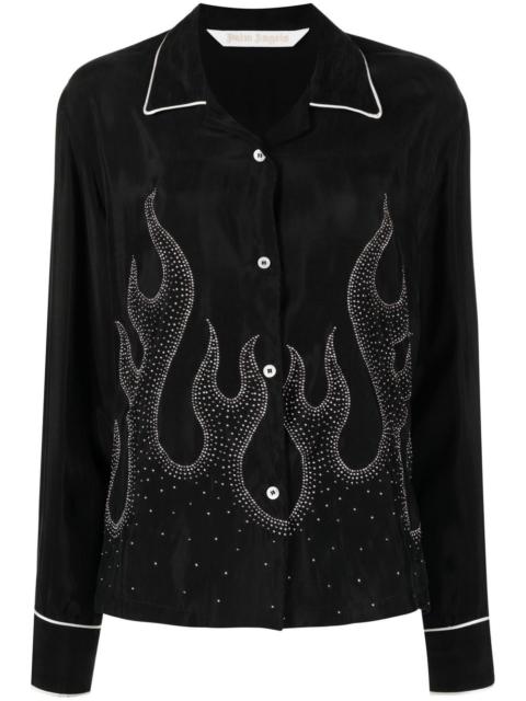 flame-embroidered shirt