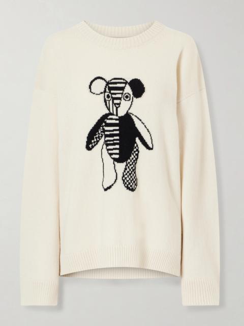The Elder Statesman Teddy Intarsia-knit Cashmere Sweater