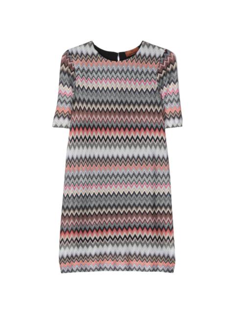 zigzag-patterned mini dress