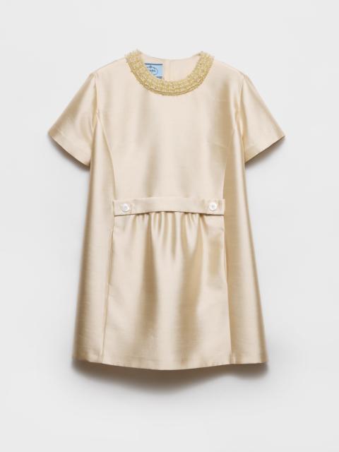 Prada Embroidered double shantung dress