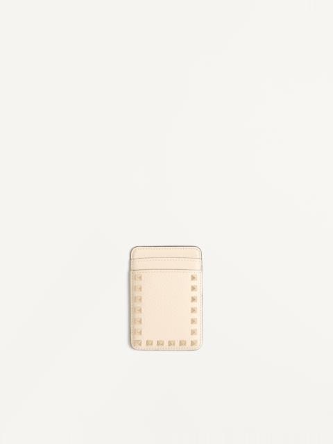 Valentino VALENTINO GARAVANI ROCKSTUD MAGNETIC CARDHOLDER IN GRAINY CALFSKIN