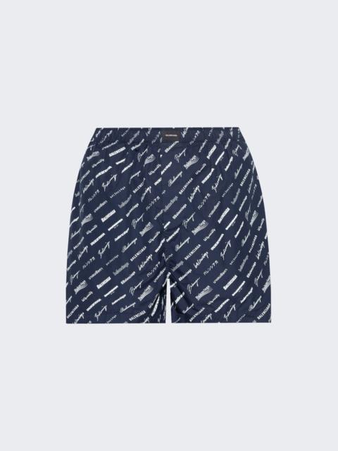 BALENCIAGA Logo Shorts Marine Blue