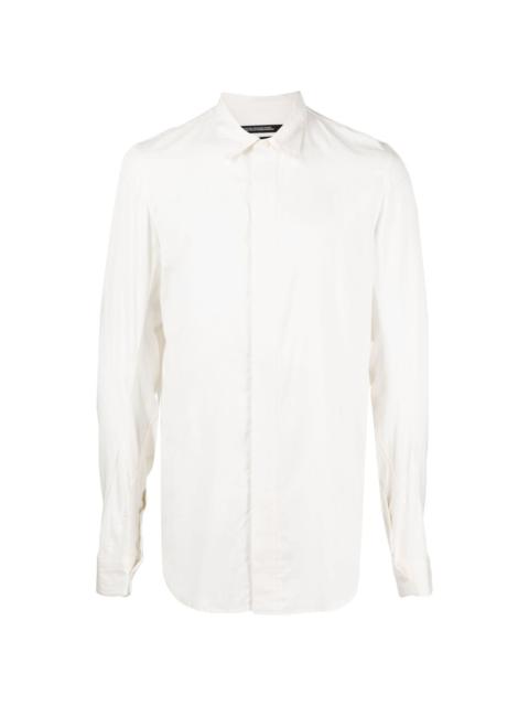 Julius spread-collar concealed-fastening shirt