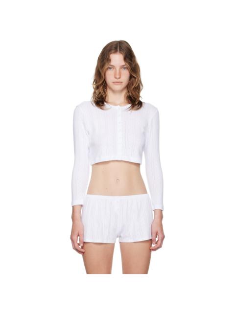 White 'The Crop' Cardigan