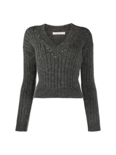 Alessandra Rich crystal-embellished wool jumper