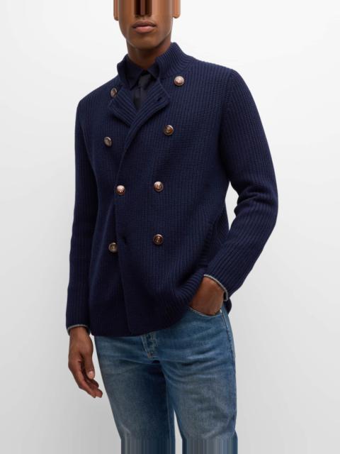 Men's Knit Double-Breasted Cardigan