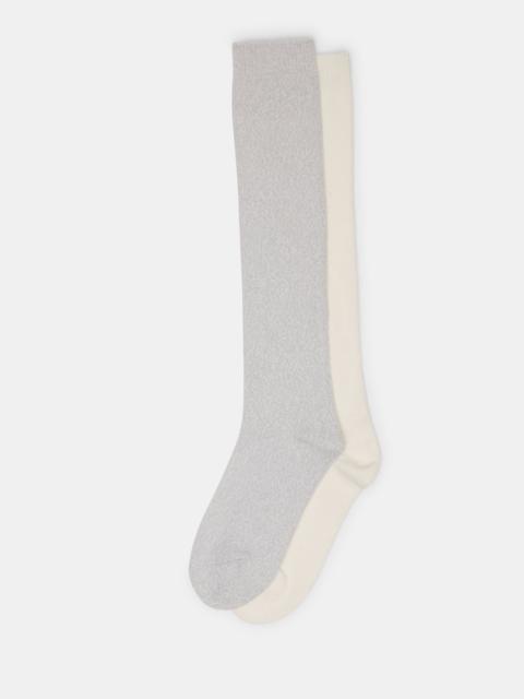 STEVE MADDEN FALL 2 PACK MARLED KNEE HIGH SOCKS LIGHT GREY
