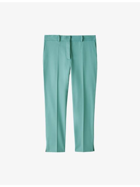 JOSEPH Bing Court Slim-Leg Mid-Rise Stretch-Gabardine Trousers