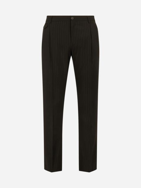 Stretch pinstripe pants