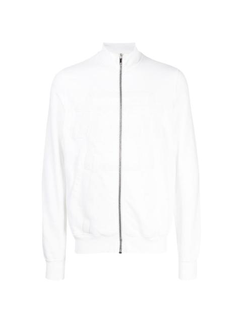 logo-embossed zip-front cotton jacket