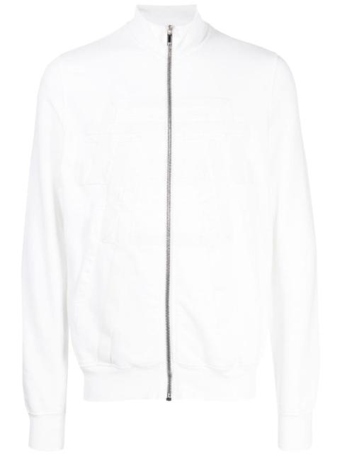 logo-embossed zip-front cotton jacket