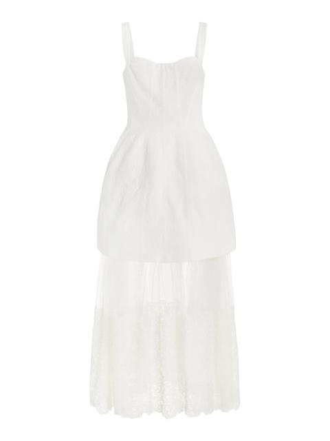 Callan Embroidered Jacquard Maxi Dress ivory