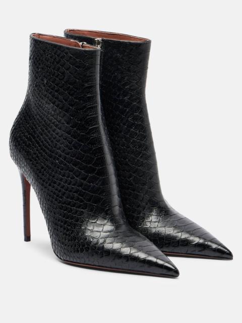 Vera 105 snake-effect leather ankle boots