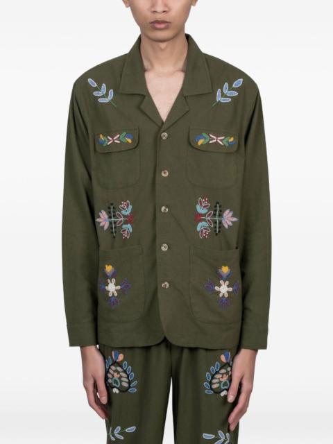 baziszt embroidered pocket shirt