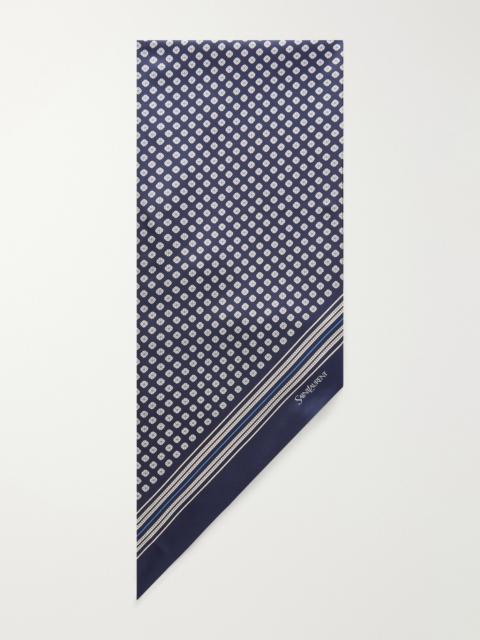 SAINT LAURENT Printed Silk-Twill Scarf