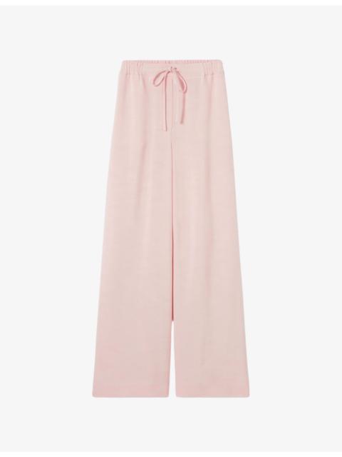 Claudie Pierlot Wide-Leg Drawstring-Waist Lyocell-Blend Trousers