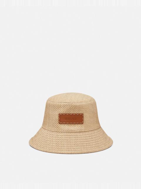 VERSACE Logo Raffia Bucket Hat