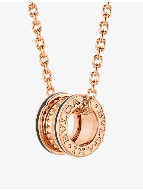 BVLGARI B.zero1 18ct rose-gold and ceramic pendant necklace