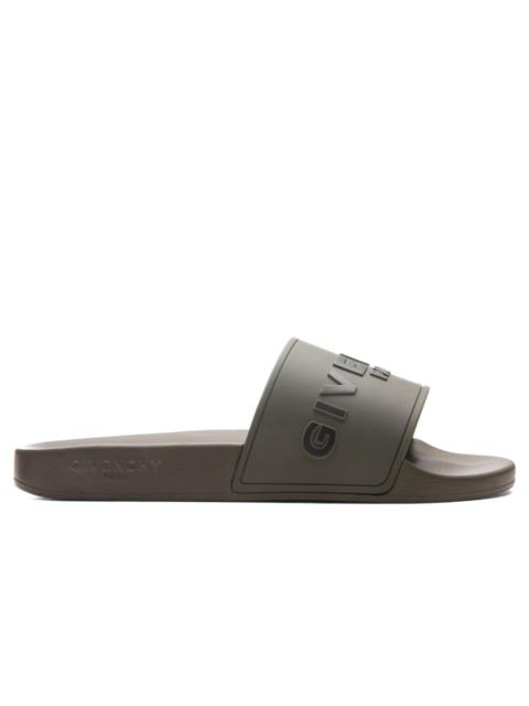 Givenchy GIVENCHY SLIDE FLAT SANDALS - KHAKI