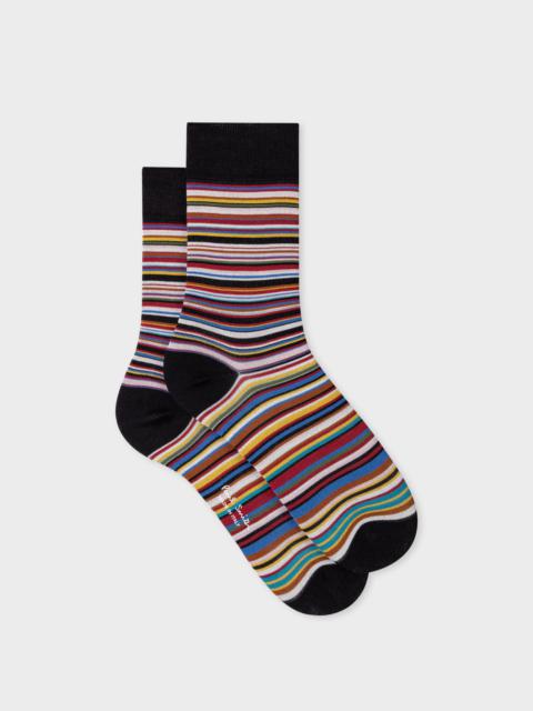 Paul Smith 'Signature Stripe' Silk-Mix Socks