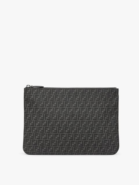 FENDI Medium-sized pouch with zip fastening. The interior has six card slots. Made of recycled fabric with