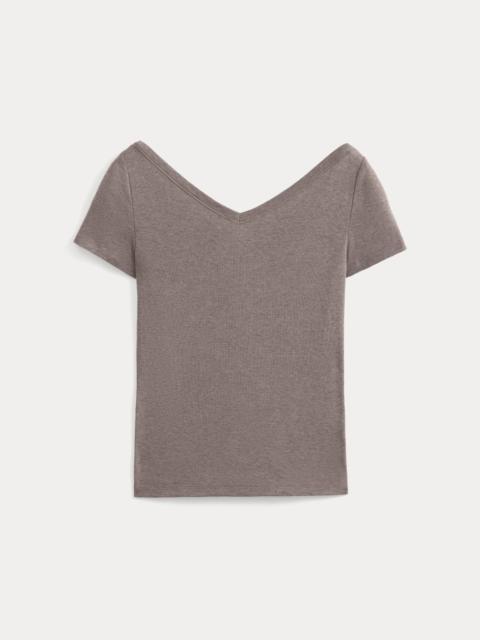 EVERLANE TISSUE SHORT-SLEEVE V-NECK TOP