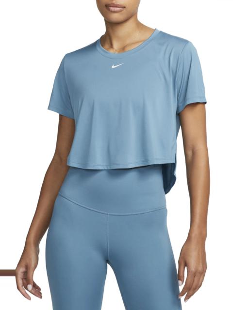 Dri-FIT One Crop T-Shirt in Noise Aqua/White