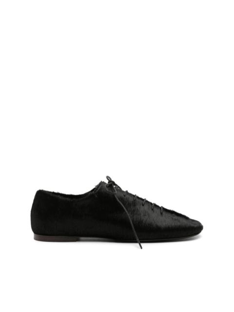 Lemaire square-toe pony-hair loafers
