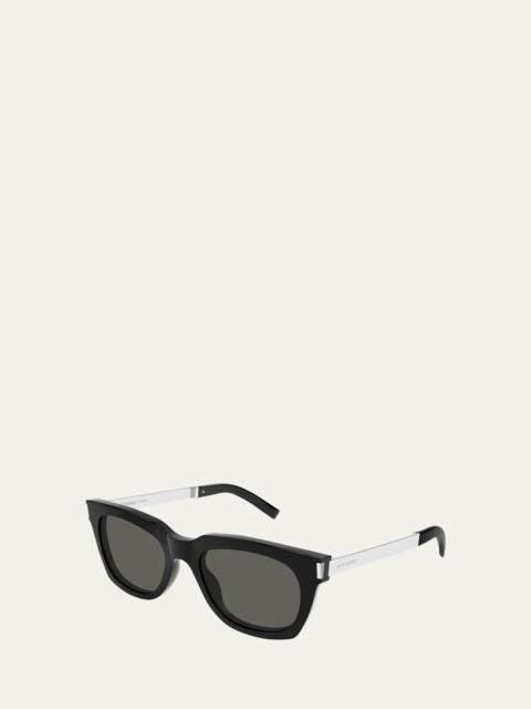 Engraved Logo Square Acetate Sunglasses