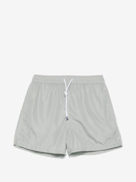 FEDELI Madeira drawstring patterned swim shorts