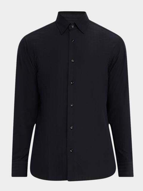 Brioni Men's Cotton Tonal Stripe Sport Shirt