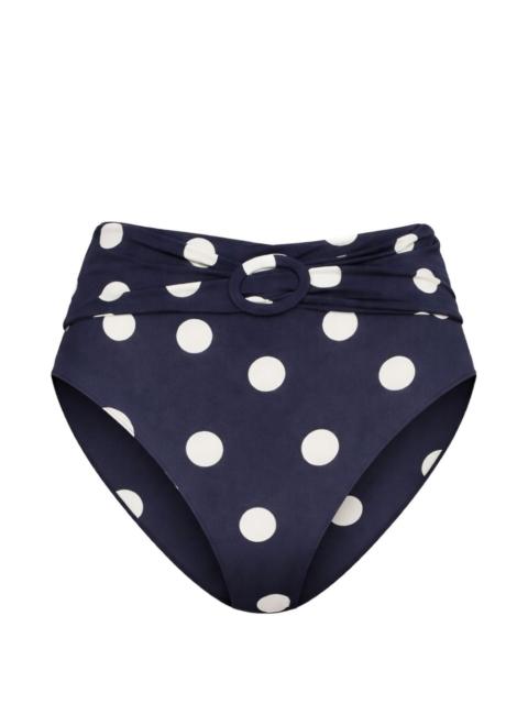 Cult Gaia Alouette polka dot ring high waist bikini bottom