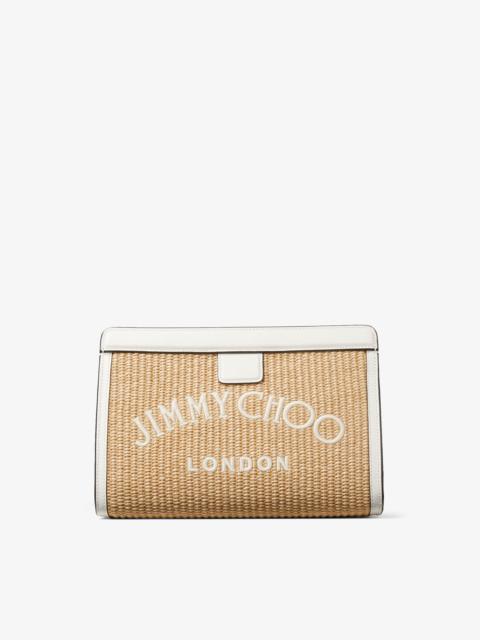 Varenne Pouch
Natural Raffia and Smooth Leather Pouch with Jimmy Choo Embroidery