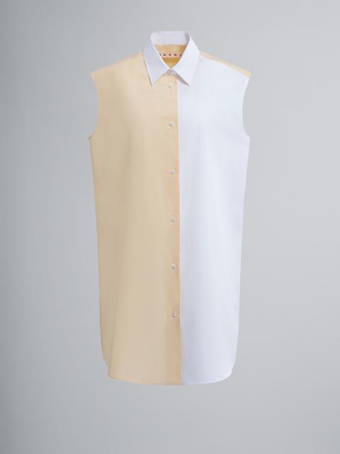 TWO-TONE BIO POPLIN TOP