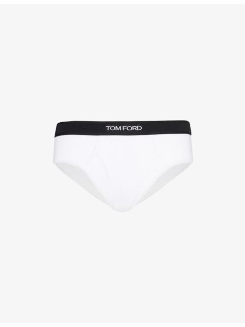 TOM FORD Logo-print slim-fit stretch-cotton briefs