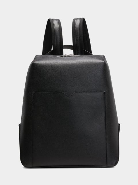 Valextra Men's V-Compact V-Line Pebble Leather Backpack