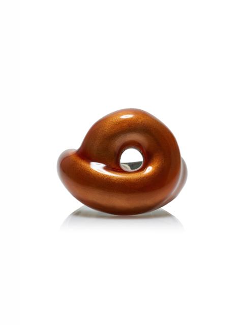 BEA BONGIASCA Sterling Silver Enamel Ring orange