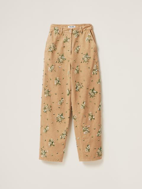 Miu Miu Garment-dyed gabardine pants