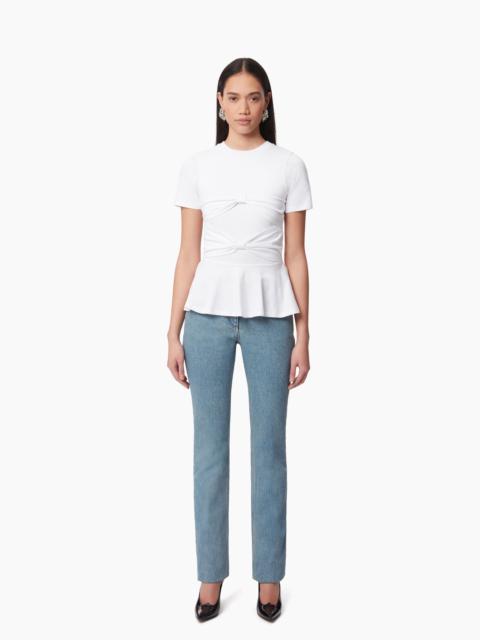 Tシャツ・カットソー NINA RICCI Woman T-Shirt White 24AJTO021CO1075 U1000 NINA RICCI PEPLUM T-SHIRT WITH BOW DETAIL | REVERSIBLE