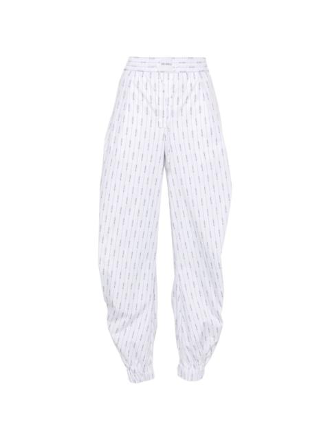 logo-embroidered cotton trousers