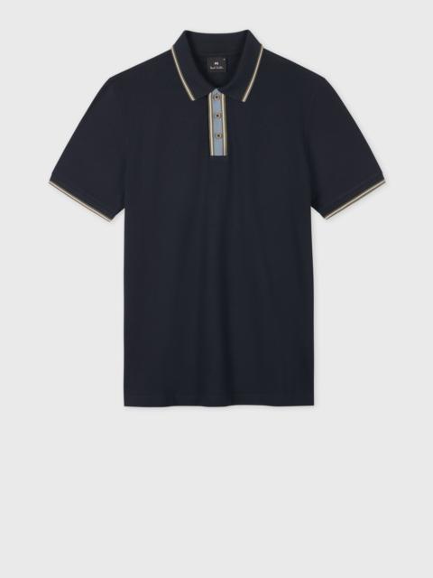 Paul Smith Navy Contrast-Placket Polo Shirt