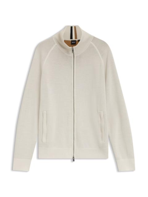 BOSS VIRGIN-WOOL CARDIGAN WITH ZIP FRONT