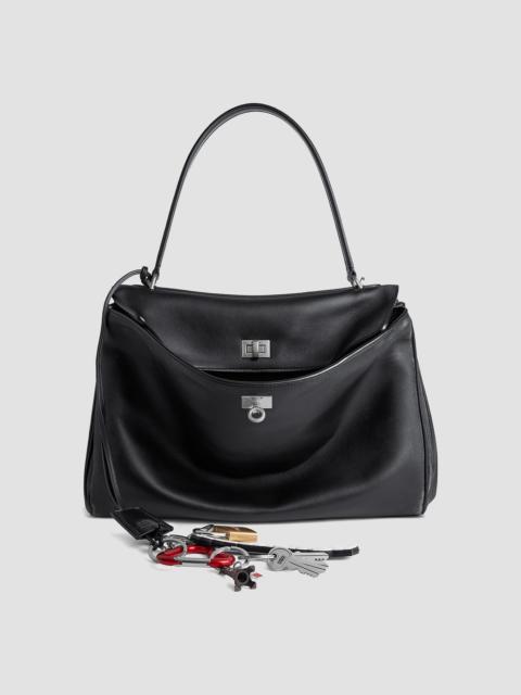 BALENCIAGA Women's Rodeo Medium Handbag Used Effect with One Charm - Black