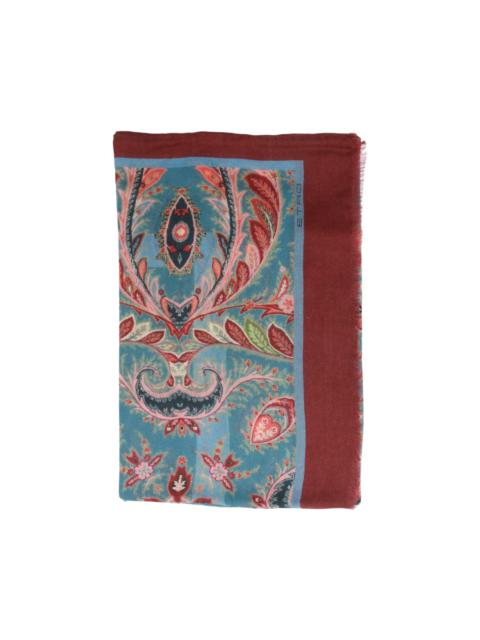 Etro Red And Blue Wool Scarves